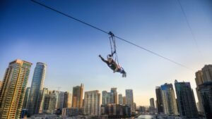 Dubai: Travessia tirolesa da marina